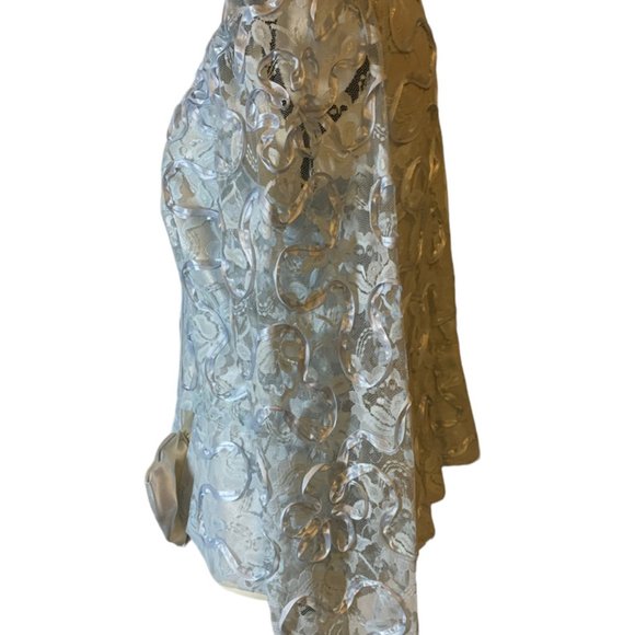 Jacket, elegant pale blue women, size L, with bow and frills. Must see - Picture 2 of 16